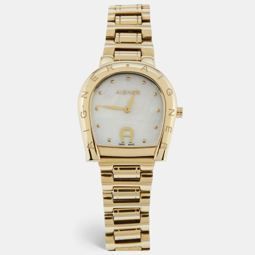 luxury-women-aigner-used-watches-p1246716-001.jpg Aigner Ravenna A122216 Mother Of Pearl Gold Tone Stainless Steel Women's Wristwatch 30 mm