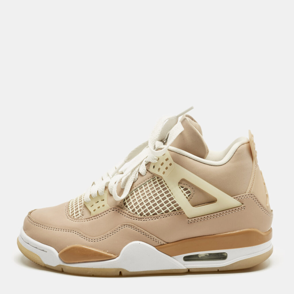 Air Jordans Beige Durabuck Leather Jordan 4 Retro Shimmer Sneakers Size 38.5 Air Jordans Beige Durabuck Leather Jordan 4 Retro Shimmer Sneakers Size 38.5