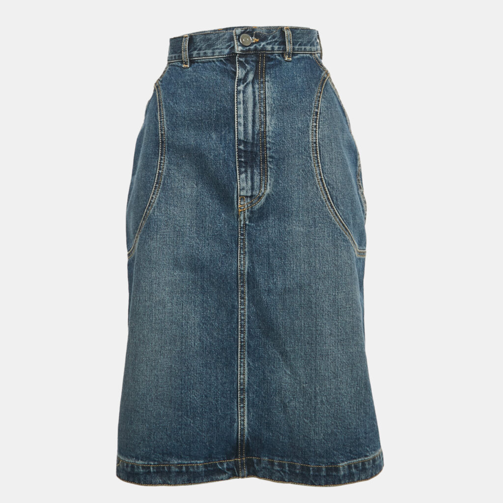 Alaia Blue Stone Denim Pencil Skirt M Alaia Blue Stone Denim Pencil Skirt M