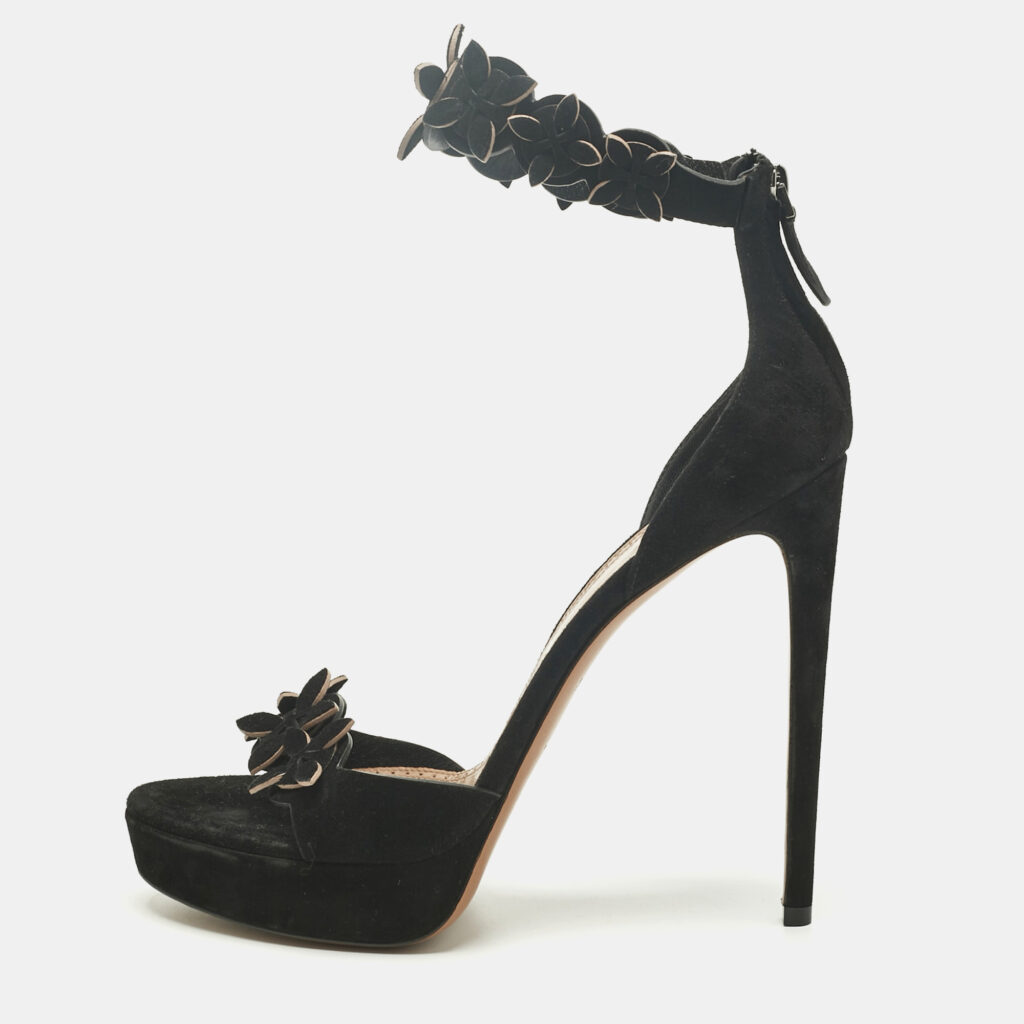 Alaia Black Suede Platform Ankle Strap Sandals Size 41 Alaia Black Suede Platform Ankle Strap Sandals Size 41