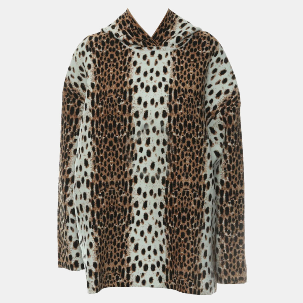 Alaia Brown Printed Leopard Hoodie XS Alaia Brown Printed Leopard Hoodie XS