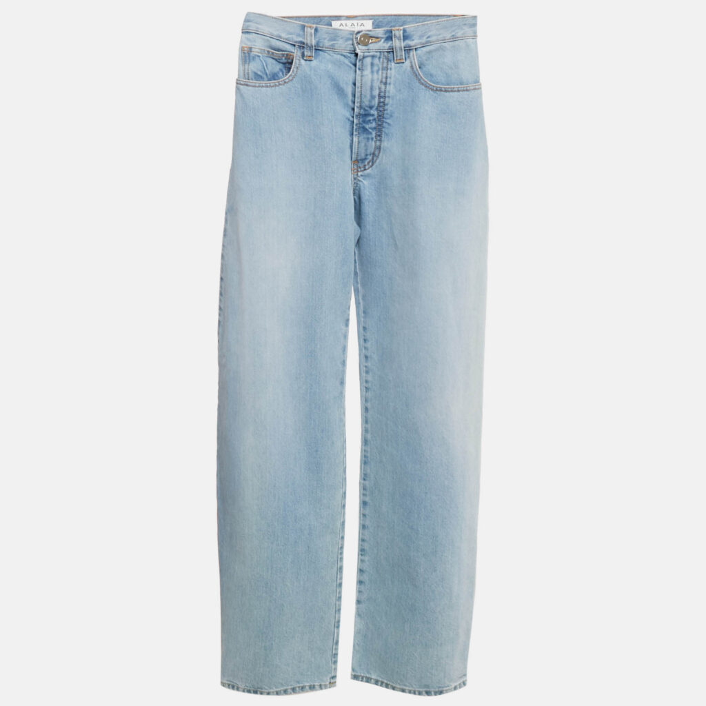 Alaia Light Blue Denim Round Leg Jeans S Waist 24" Alaia Light Blue Denim Round Leg Jeans S Waist 24"