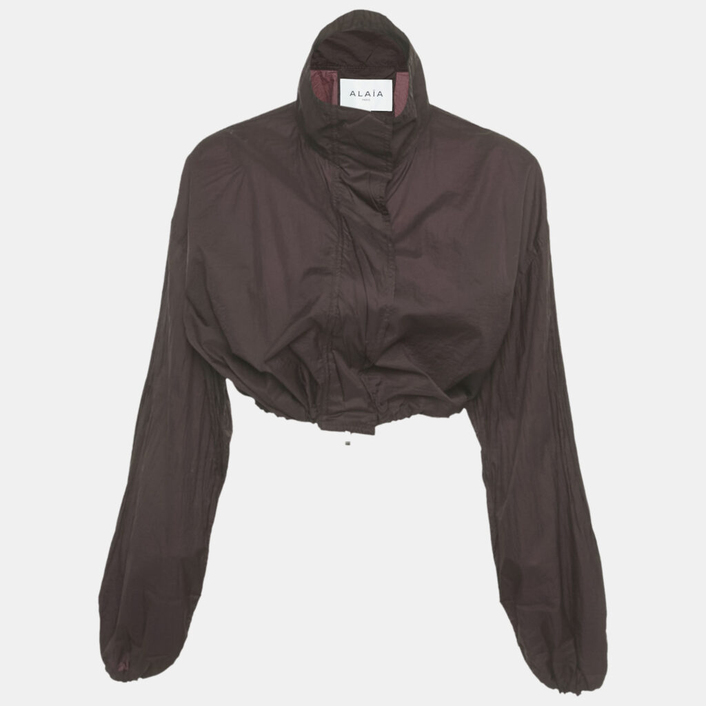 luxury-women-alaia-used-clothes-p1221765-002.jpg Alaia Burgundy Polyester Button Front Crop Jacket S