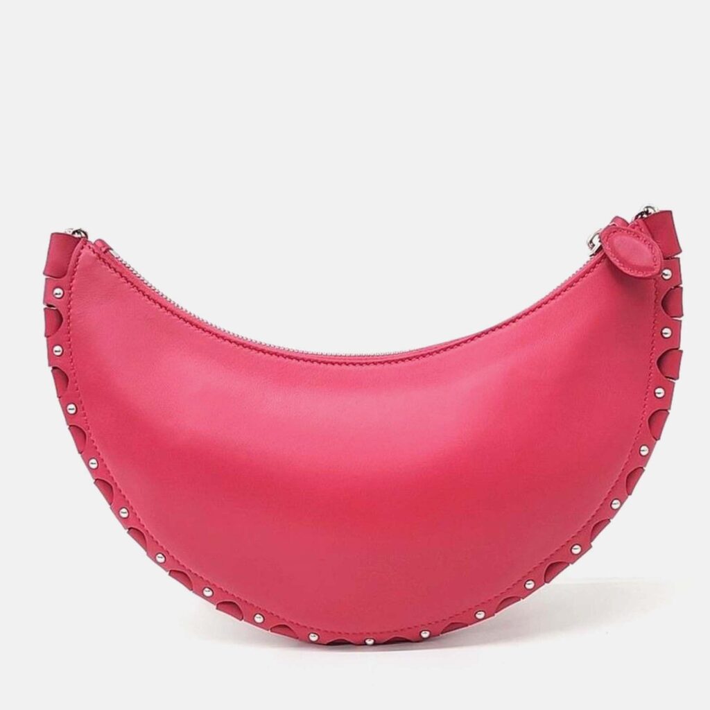 Alaia Pink Leather Demi Lune Shoulder Bag Alaia Pink Leather Demi Lune Shoulder Bag