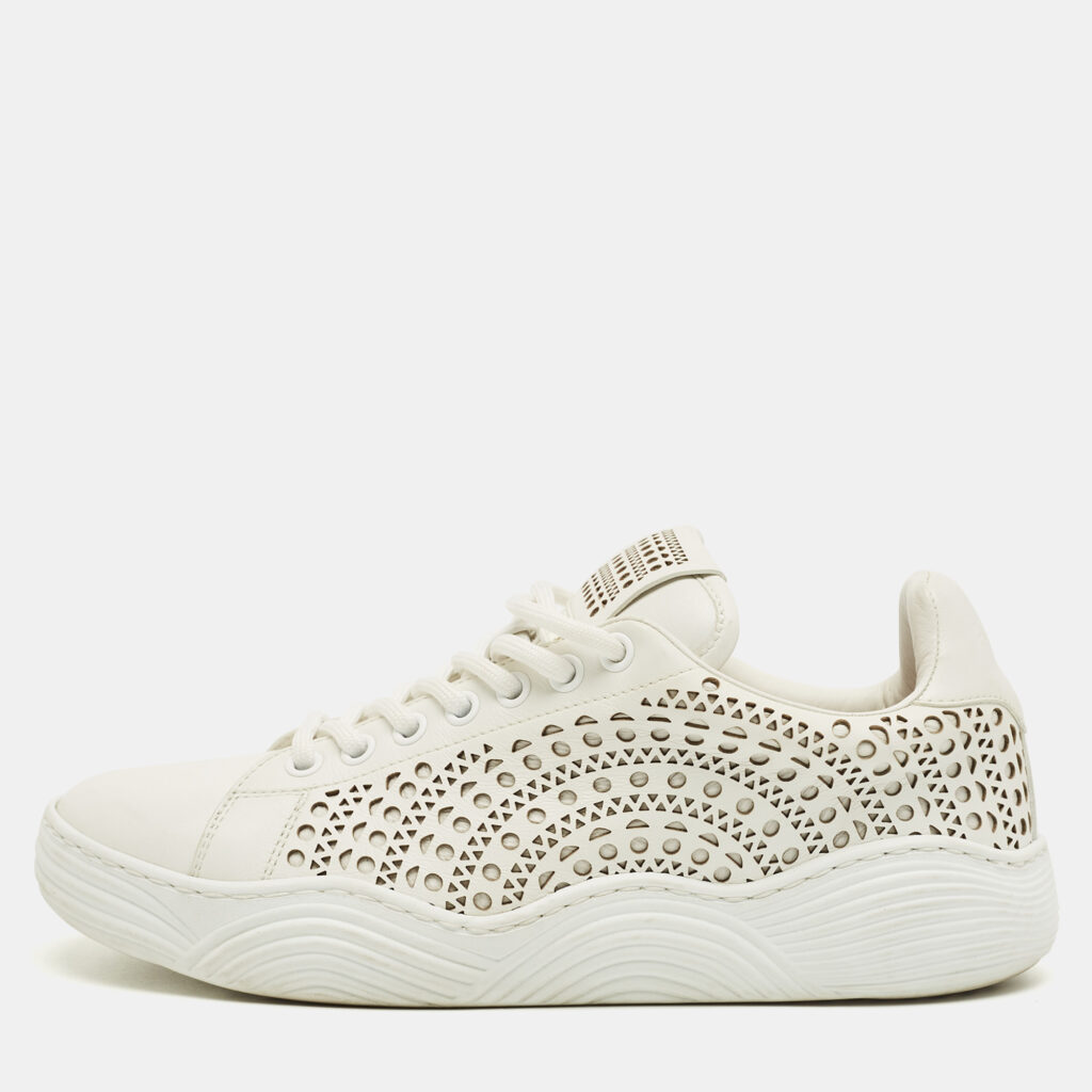 Alaia White Leather Vienne Laser Cut Out Low Top Sneakers Size 37 Alaia White Leather Vienne Laser Cut Out Low Top Sneakers Size 37