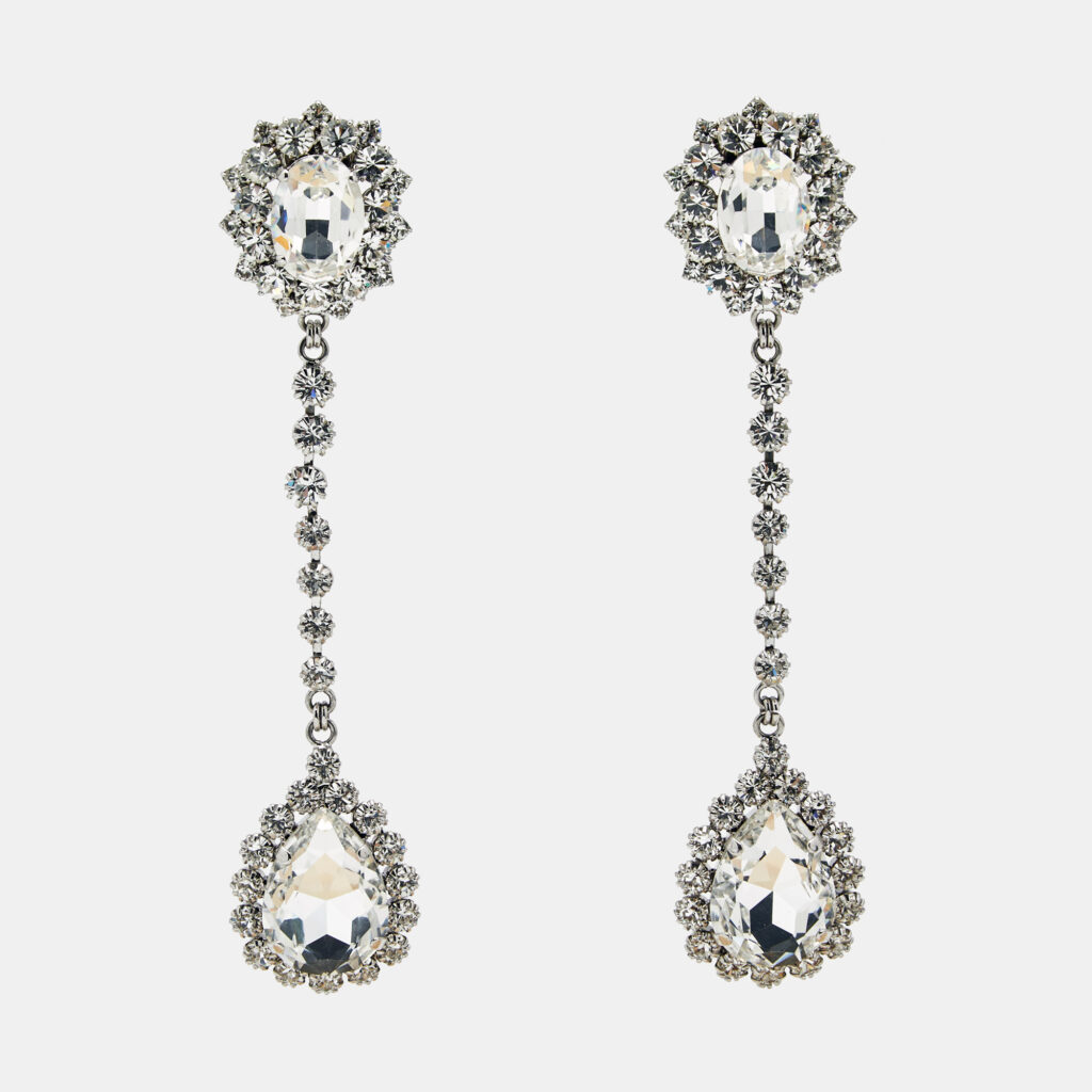 Alessandra Rich Crystals Silver Tone Earrings Alessandra Rich Crystals Silver Tone Earrings