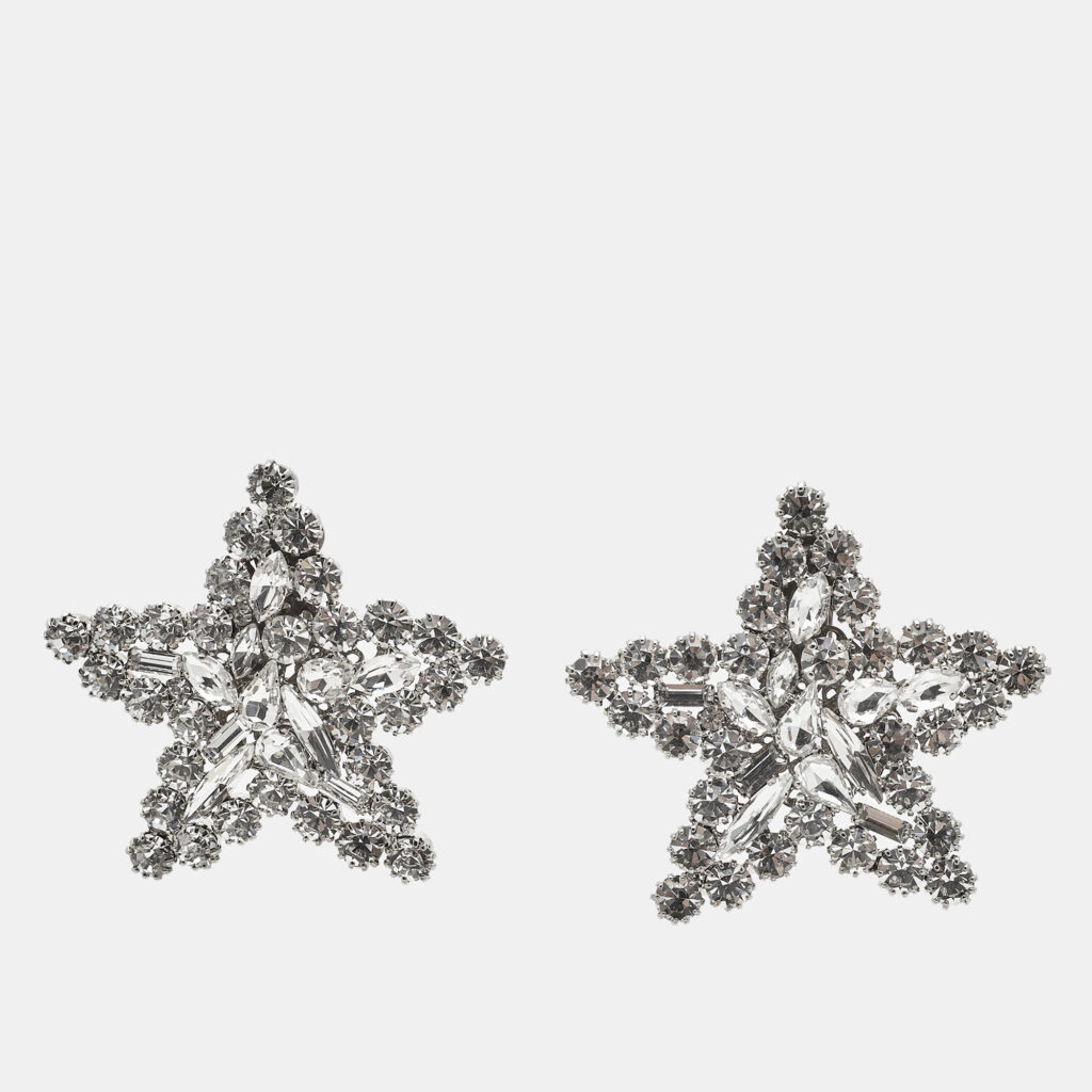 luxury-women-alessandra-rich-used-accessories-p1182116-005-1.jpg Alessandra Rich Star Crystals Silver Tone Earrings