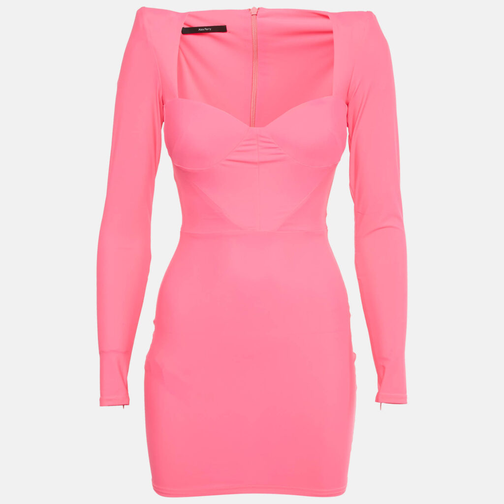 Alex Perry Pink Jersey Corset Mini Dress S