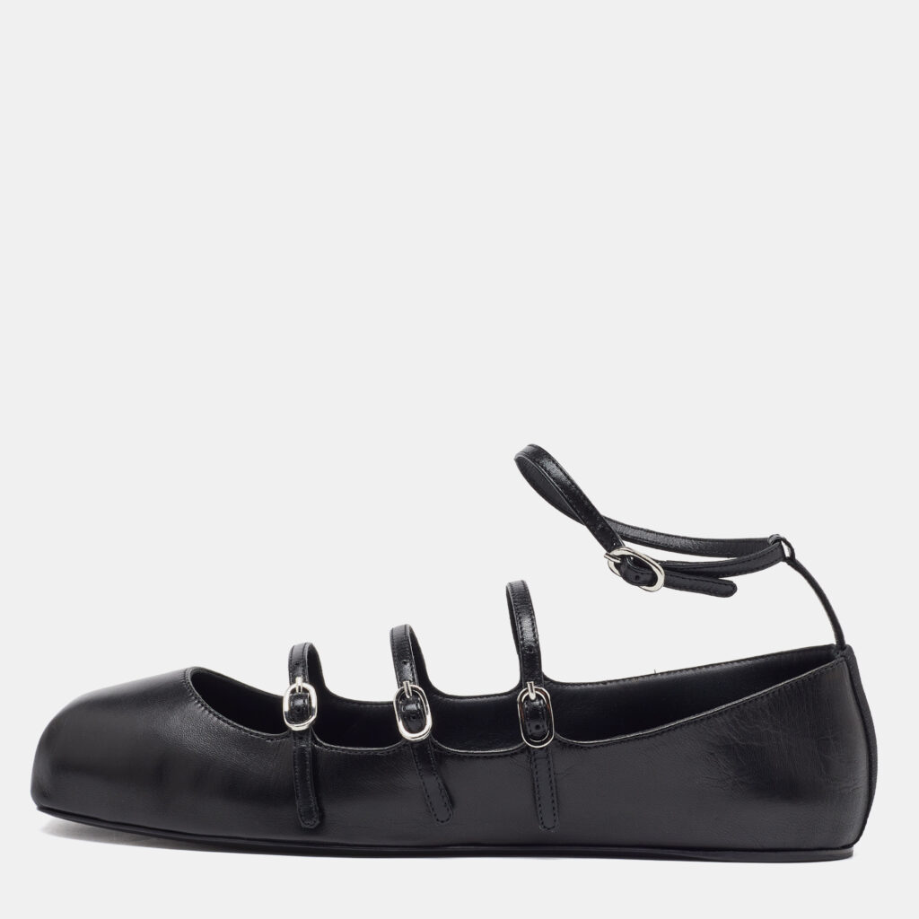 Alexander McQueen Black Leather Caged Mary Jane Ballet Flats Size 38.5 Alexander McQueen Black Leather Caged Mary Jane Ballet Flats Size 38.5