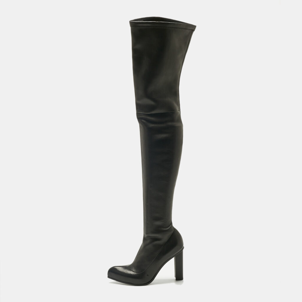 Alexander McQueen Black Leather Thigh High Boots Size 40 Alexander McQueen Black Leather Thigh High Boots Size 40
