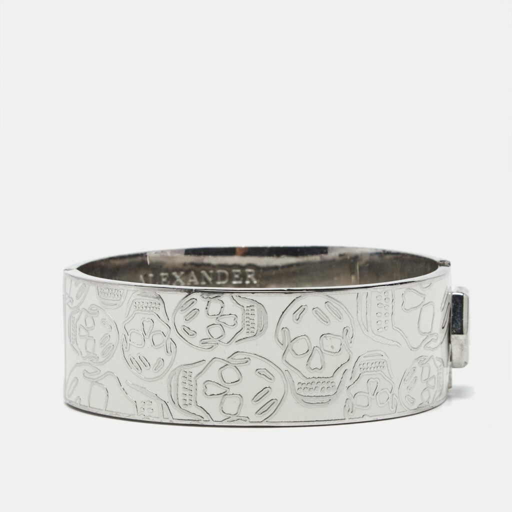 Alexander McQueen Skull Enamel Silver Tone Bracelet Alexander McQueen Skull Enamel Silver Tone Bracelet