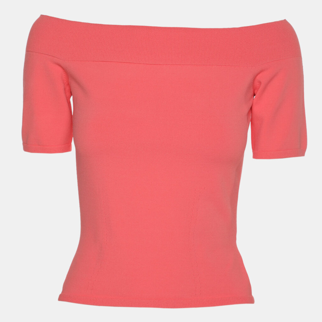 Alexander McQueen Coral Stretch Fabric Off The Shoulder Top XS