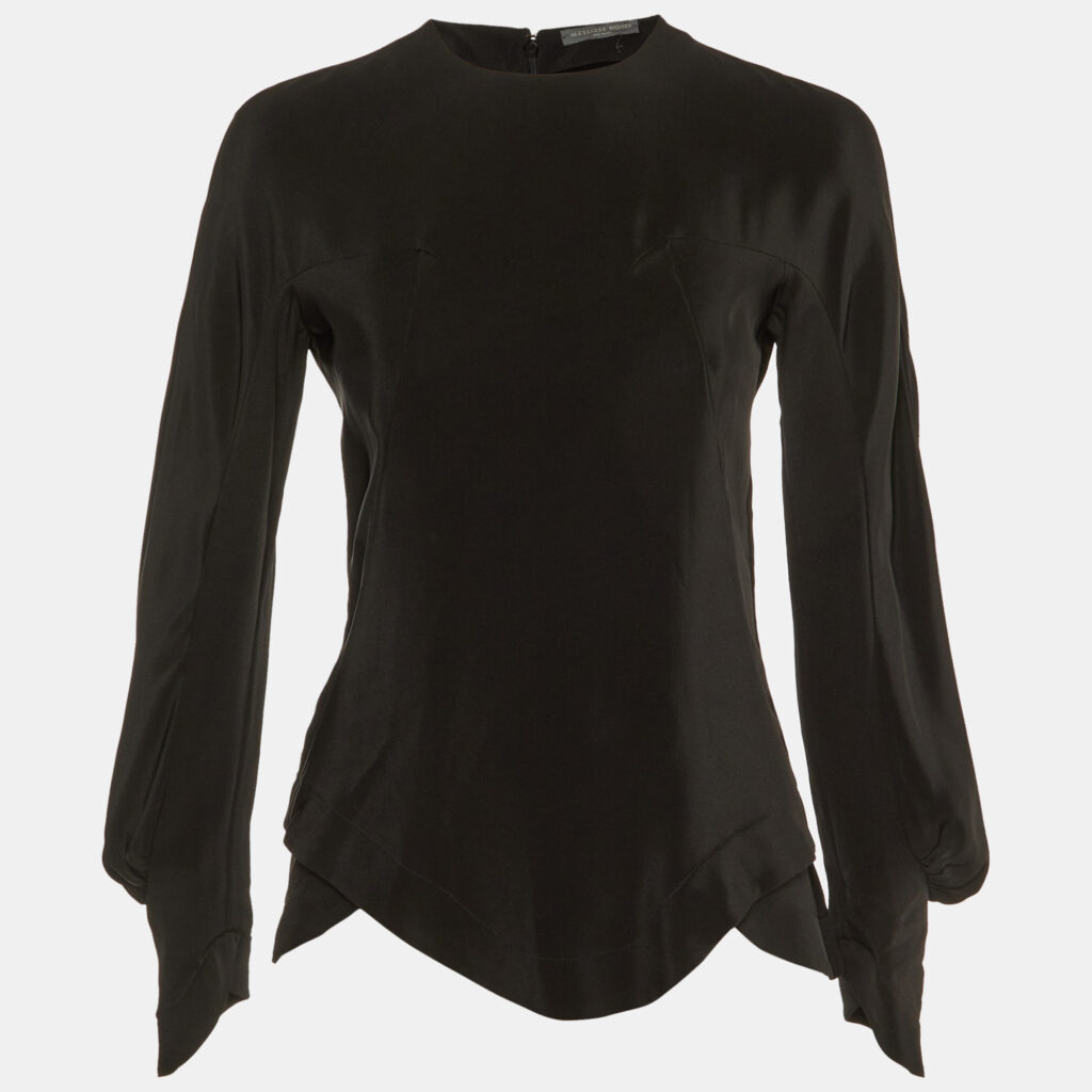 Alexander McQueen Black Silk Scalloped Top M Alexander McQueen Black Silk Scalloped Top M