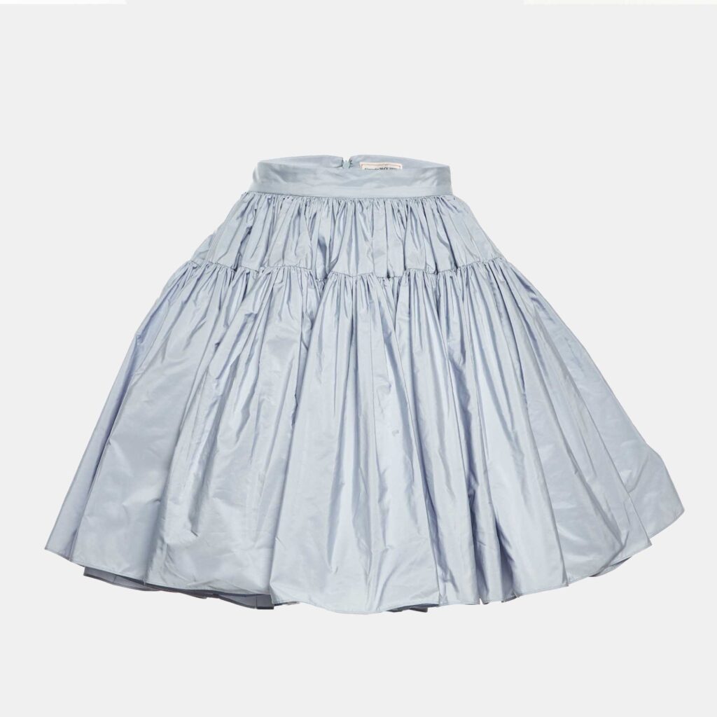 Alexander McQueen Grey Taffeta Mini Skirt M Alexander McQueen Grey Taffeta Mini Skirt M