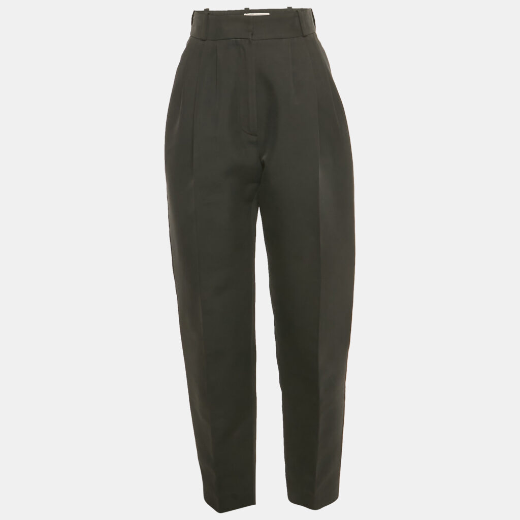 Alexander McQueen Black Cotton and Silk Tailored Trousers S