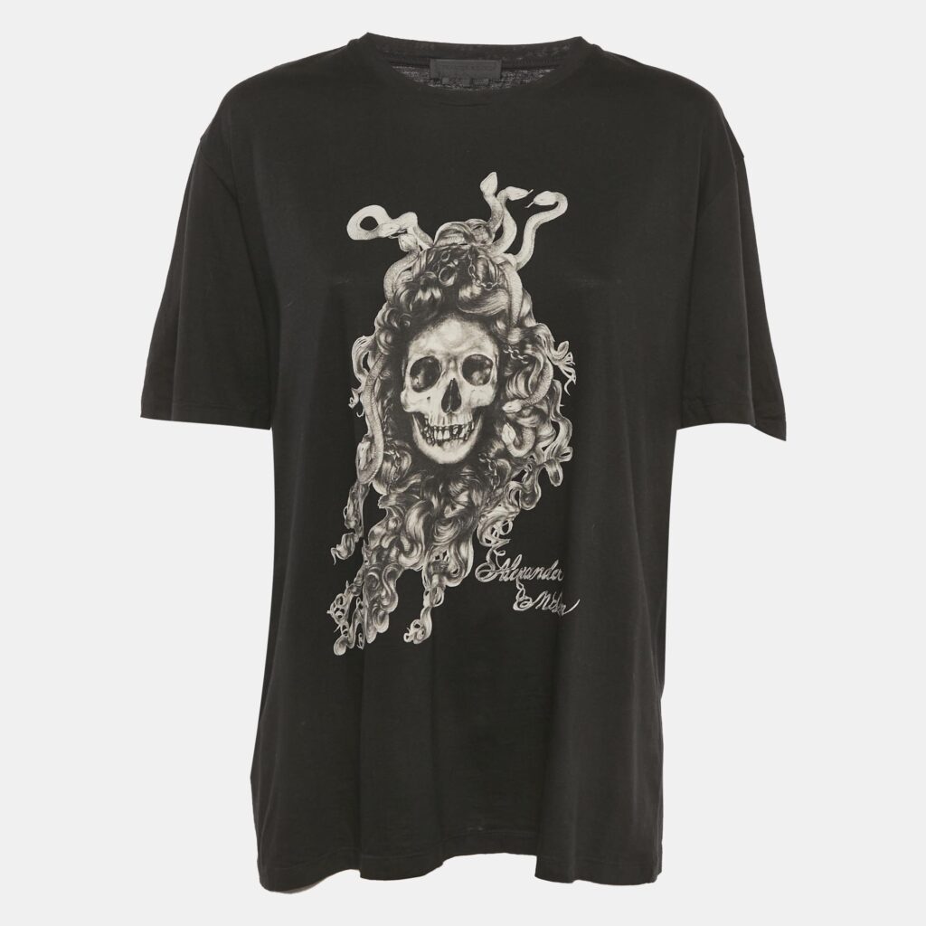 Alexander McQueen Black Skull Print Jersey T-shirt XL Alexander McQueen Black Skull Print Jersey T-shirt XL