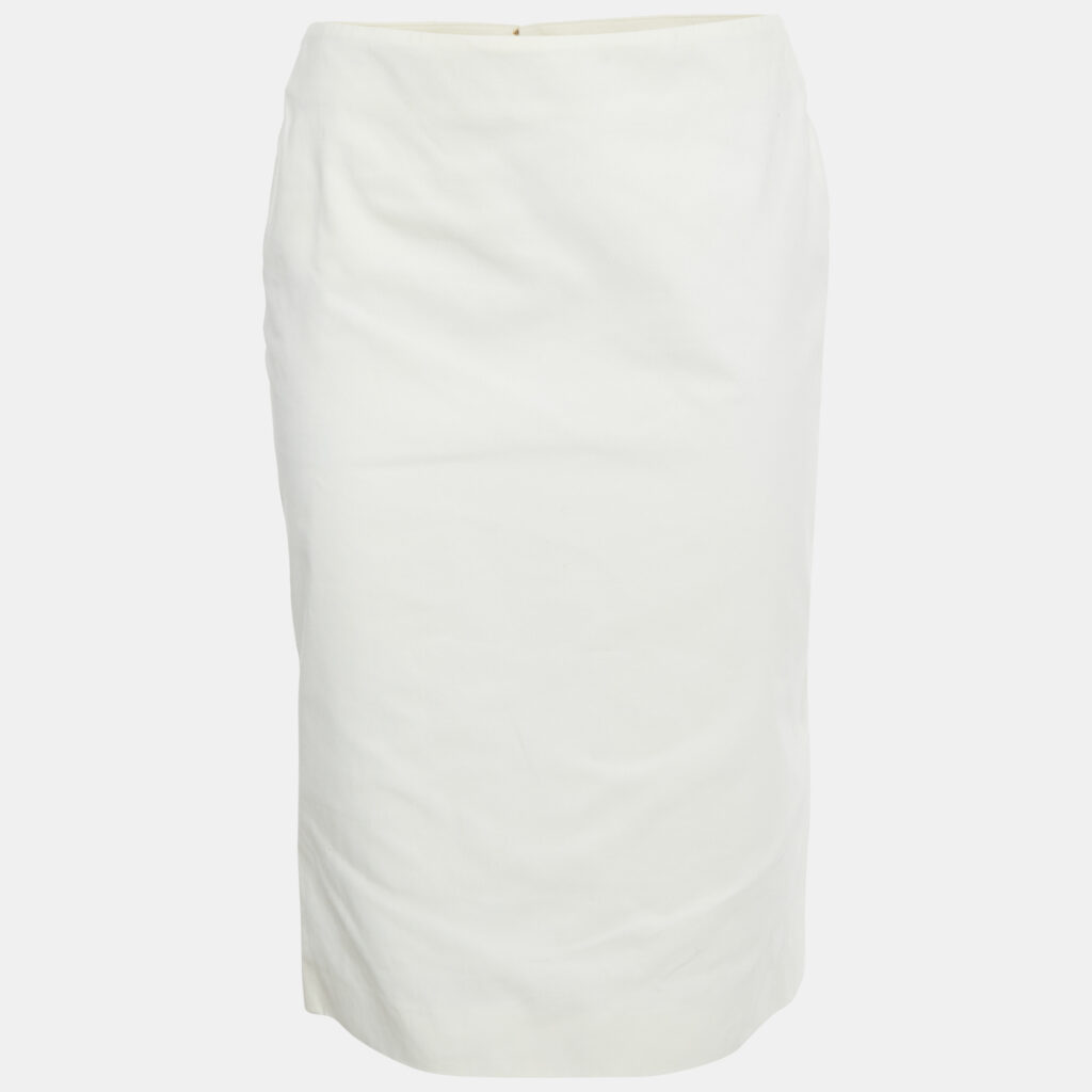 Alexander McQueen White Cotton Midi Skirt M Alexander McQueen White Cotton Midi Skirt M