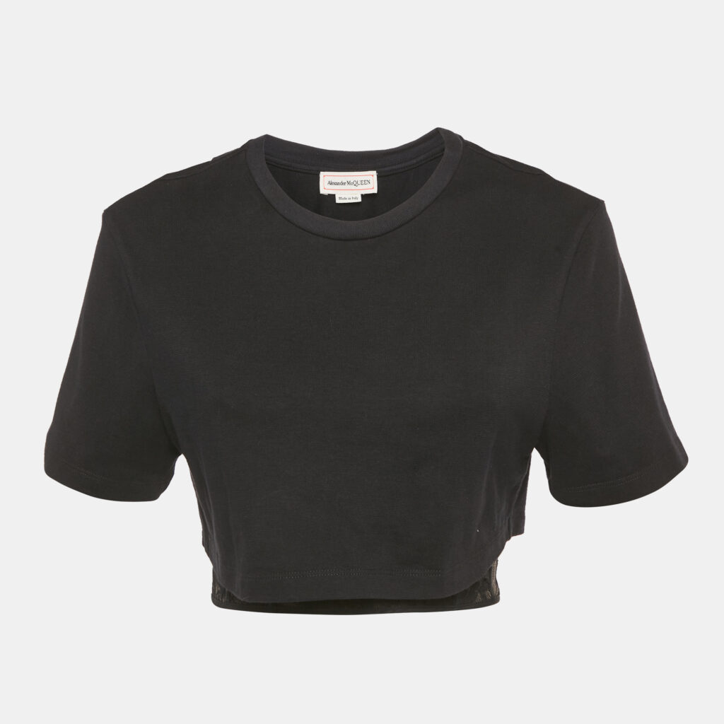 Alexander McQueen Black Cotton Layered Corset T-Shirt S Alexander McQueen Black Cotton Layered Corset T-Shirt S