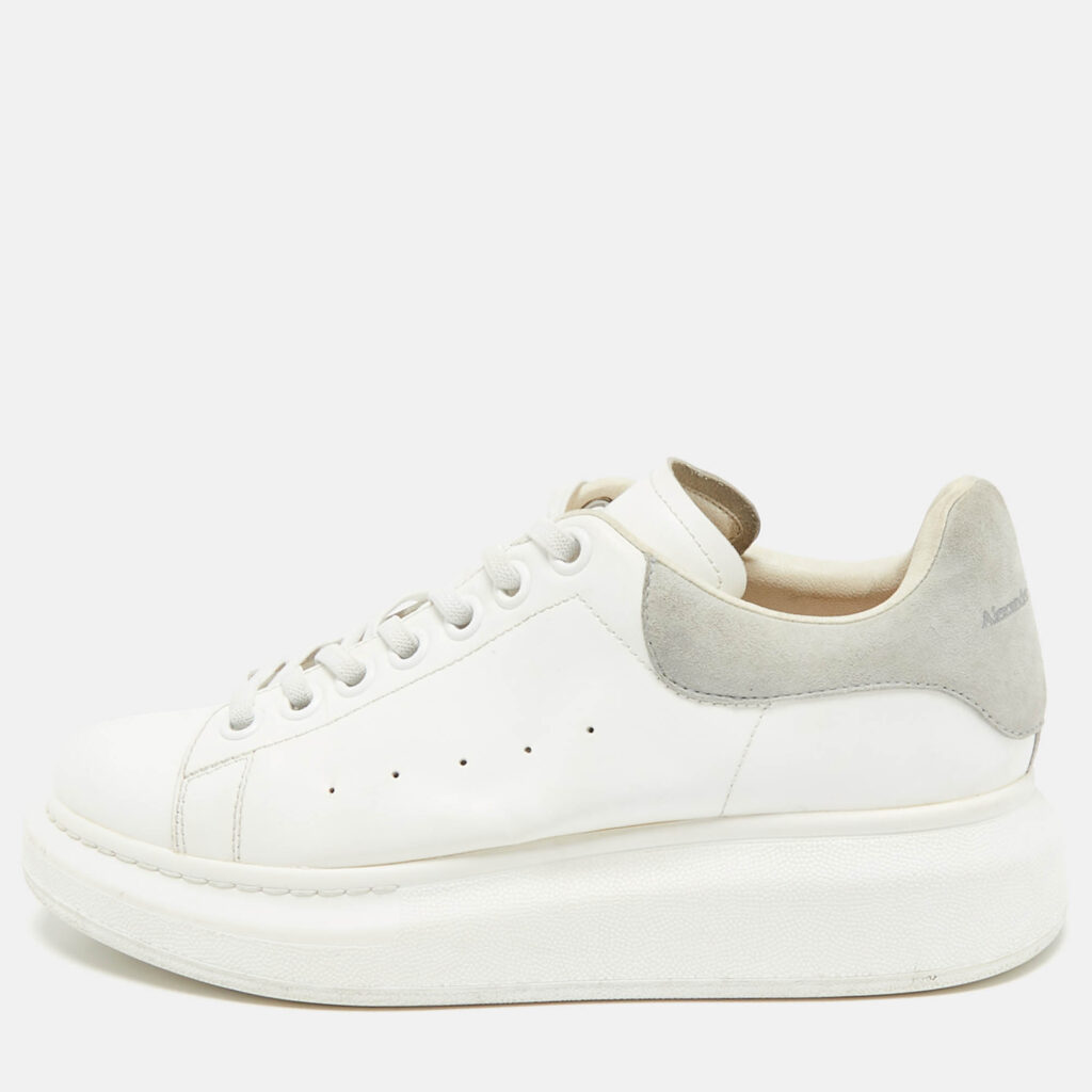 Alexander McQueen White/Grey Suede and Leather Oversized Sneakers Size 37 Alexander McQueen White/Grey Suede and Leather Oversized Sneakers Size 37