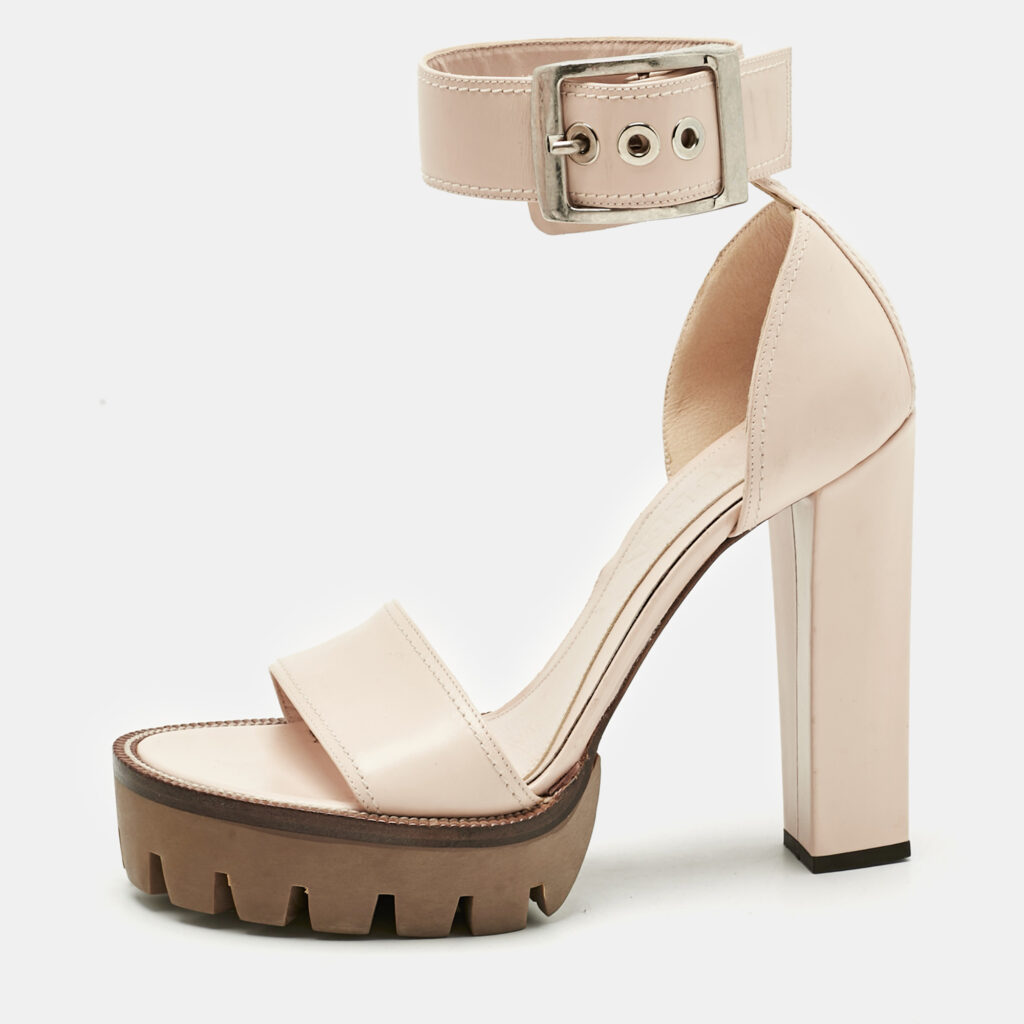 Alexander McQueen Pink Leather Platform Sandals Size 40 Alexander McQueen Pink Leather Platform Sandals Size 40