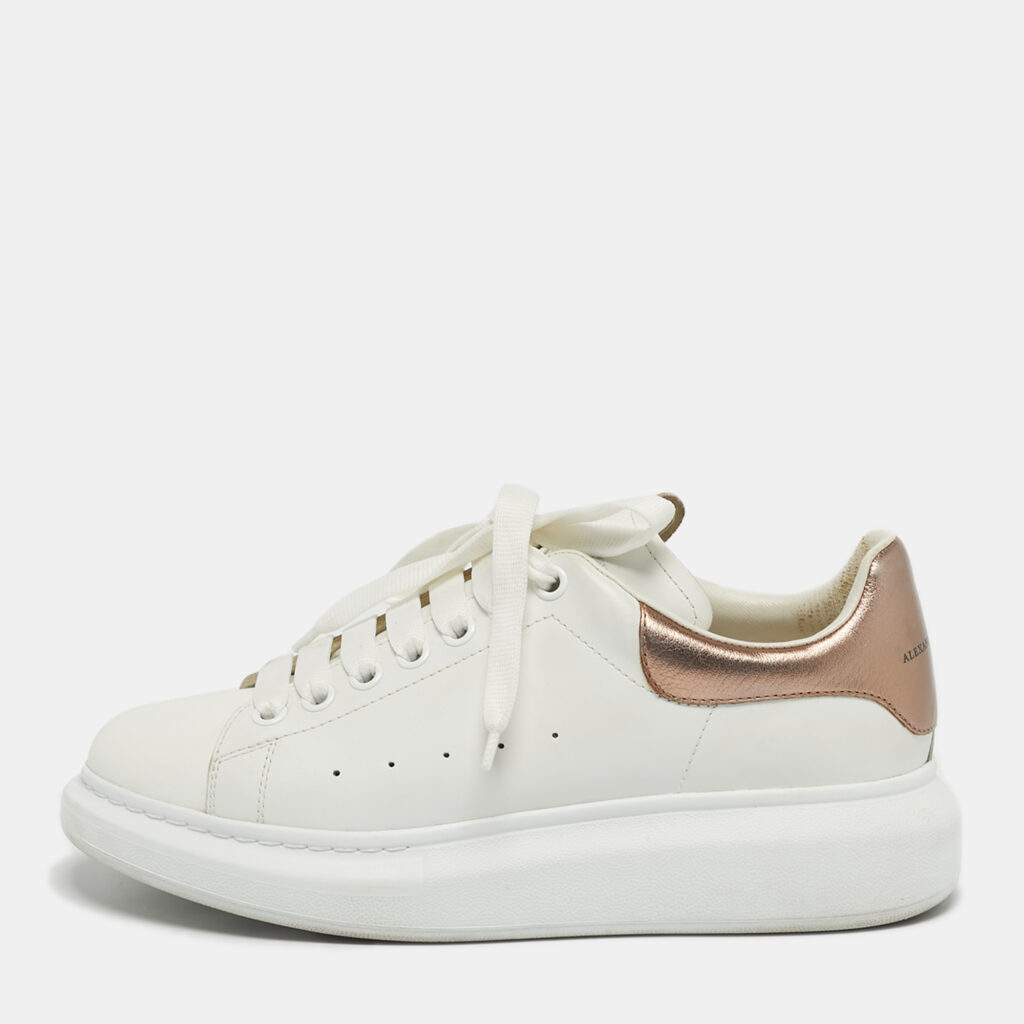 Alexander McQueen White Leather Oversized Lace Up Sneakers Size 41 Alexander McQueen White Leather Oversized Lace Up Sneakers Size 41