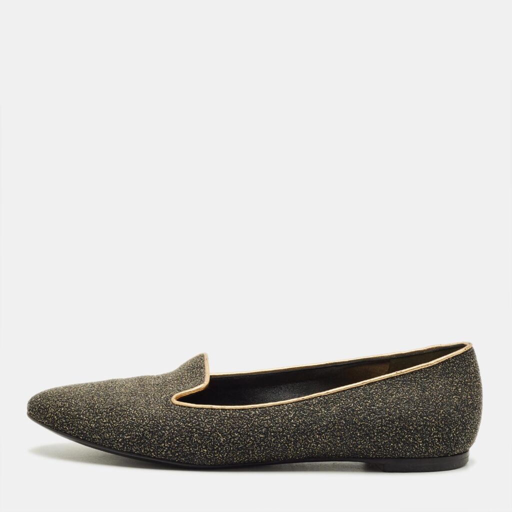 Alexander McQueen Size 37.5 Two Tone Glitter Smoking Slippers Alexander McQueen Size 37.5 Two Tone Glitter Smoking Slippers