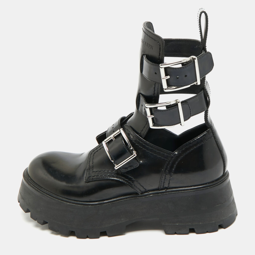 Alexander McQueen Rave Size 39 Black Leather Ankle Length Boots Alexander McQueen Rave Size 39 Black Leather Ankle Length Boots
