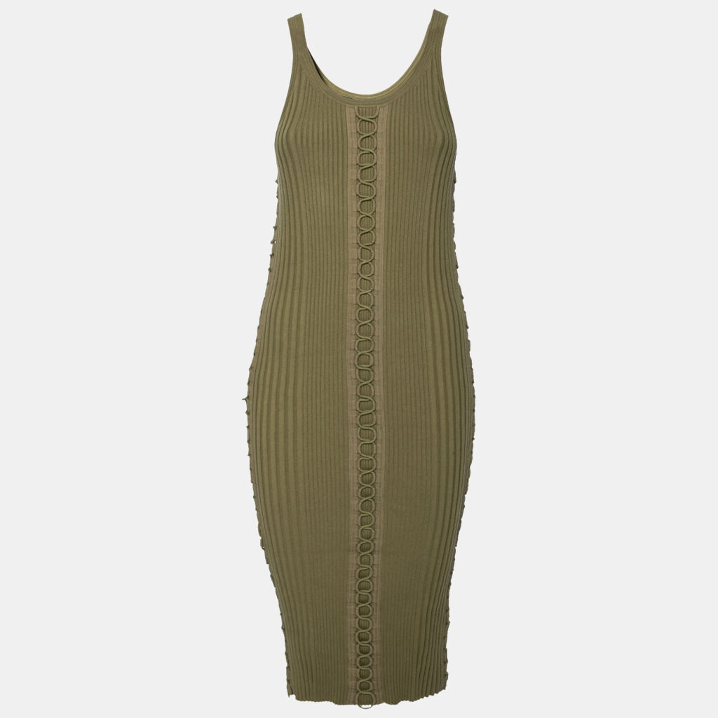 Alexander Wang Olive Green Rib Knit Sleeveless Dress M Alexander Wang Olive Green Rib Knit Sleeveless Dress M
