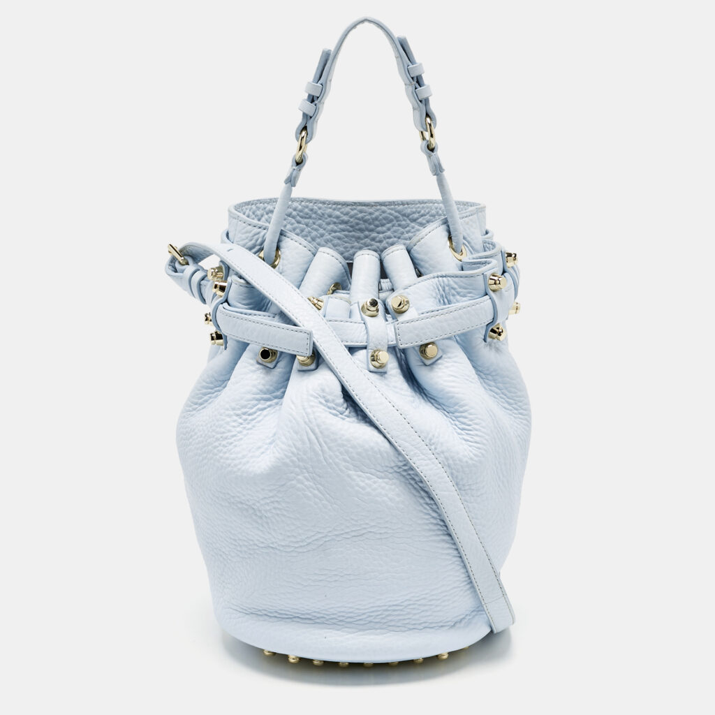 Alexander Wang Light Blue Pebbled Leather Diego Bucket Bag Alexander Wang Light Blue Pebbled Leather Diego Bucket Bag