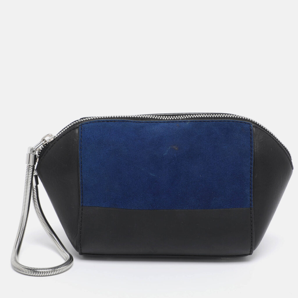 Alexander Wang Black/Blue Leather/PVC and Suede Chastity Clutch Alexander Wang Black/Blue Leather/PVC and Suede Chastity Clutch