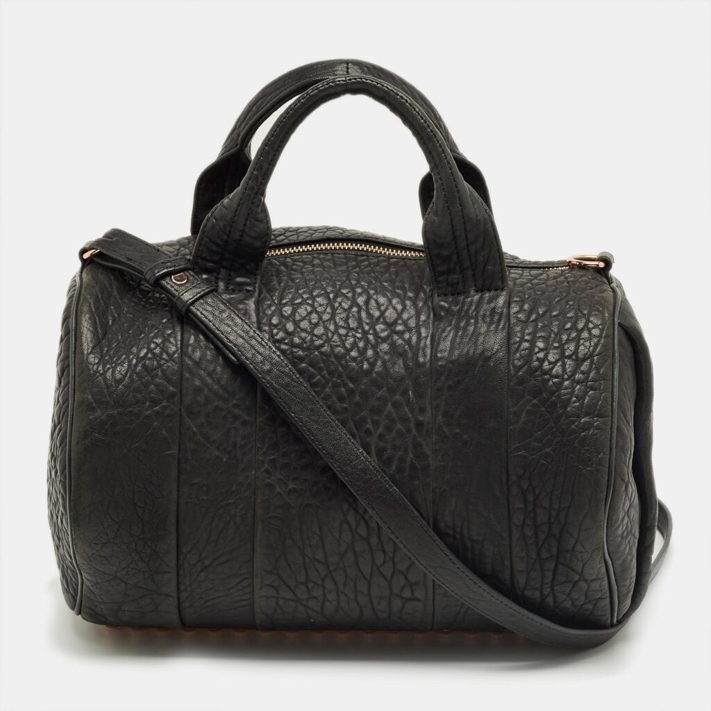 luxury-women-alexander-wang-used-handbags-p1237498-001.jpg Alexander Wang Black Pebbled Leather Rocco Bag