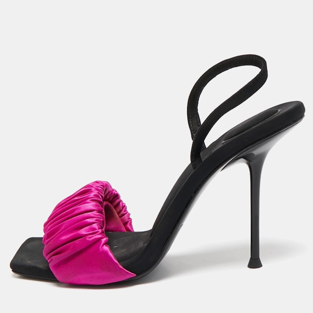 Alexander Wang Purple/Black Satin Julie Slingback Sandals Size 37 Alexander Wang Purple/Black Satin Julie Slingback Sandals Size 37