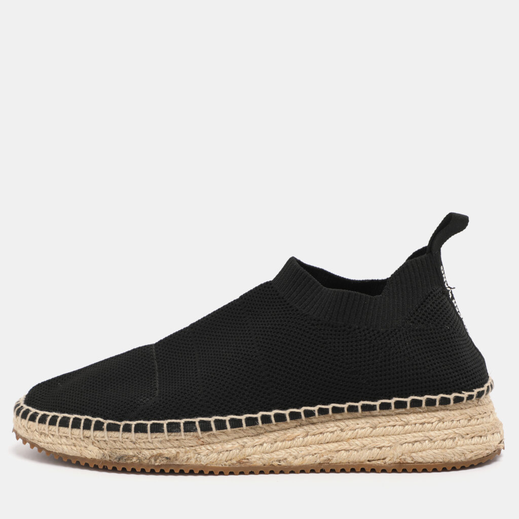 Alexander Wang Black Knit Fabric Dylan Espadrille Flats Size 37 Alexander Wang Black Knit Fabric Dylan Espadrille Flats Size 37