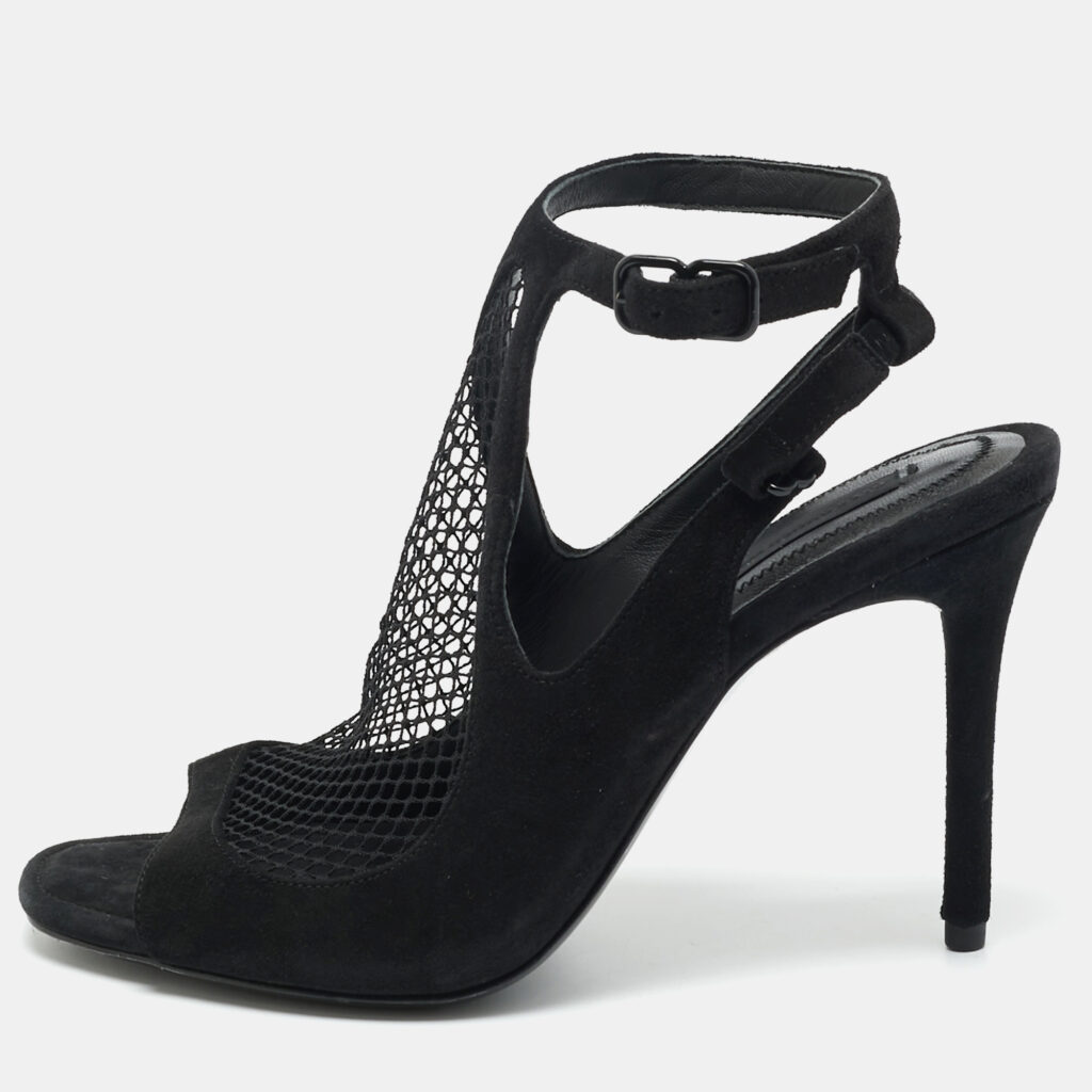 Alexander Wang Black Mesh and Suede Ankle Strap Sandals Size 37 Alexander Wang Black Mesh and Suede Ankle Strap Sandals Size 37