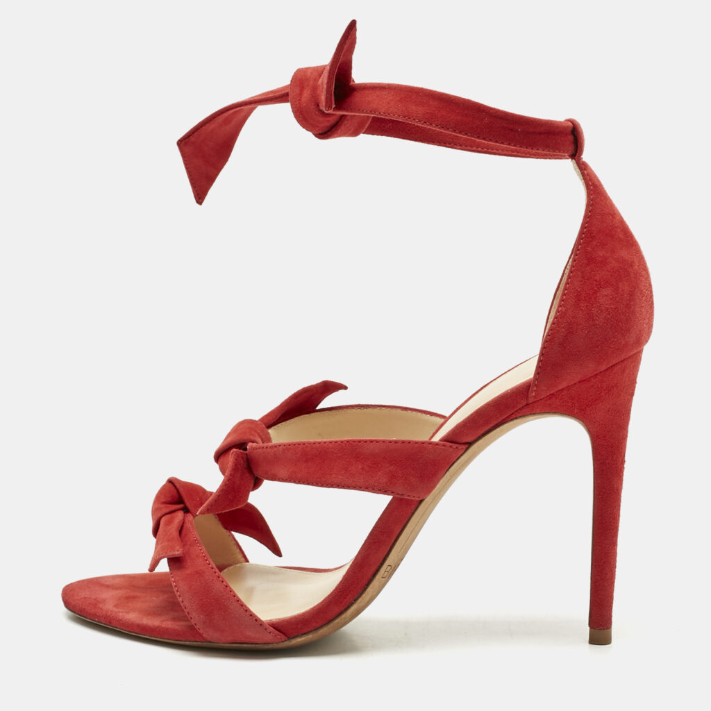 Alexandre Birman Red Suede Clarita Ankle Strap Sandals Size 39.5 Alexandre Birman Red Suede Clarita Ankle Strap Sandals Size 39.5