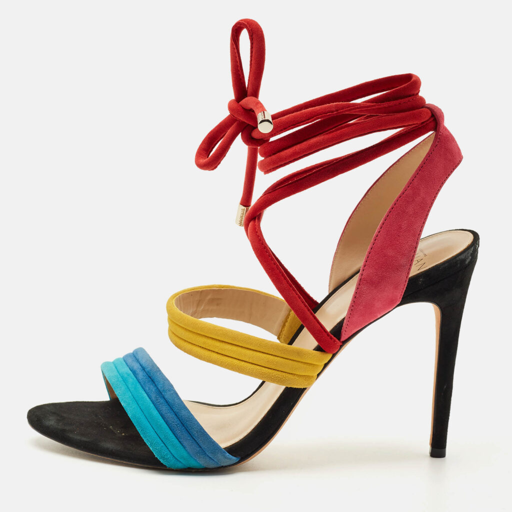 Alexandre Birman Multicolor Suede Aurora Ankle Wrap Sandals Size 40 Alexandre Birman Multicolor Suede Aurora Ankle Wrap Sandals Size 40