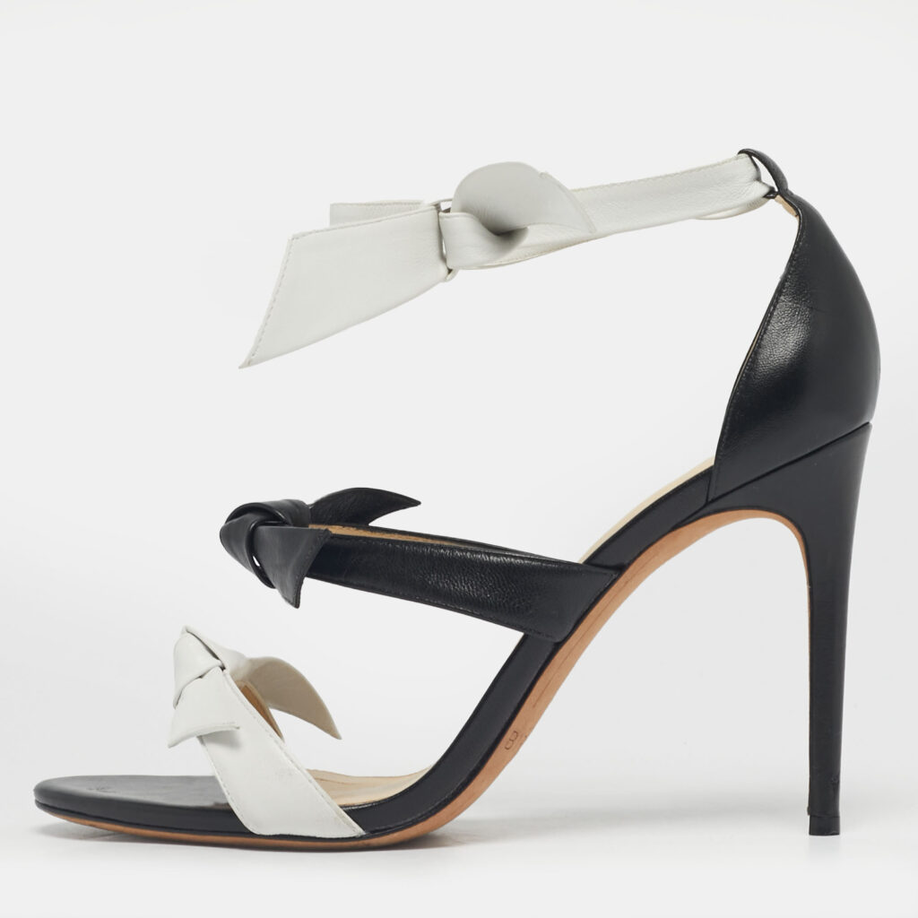 Alexandre Birman Black Leather Ankle Strap Sandals Size 40.5