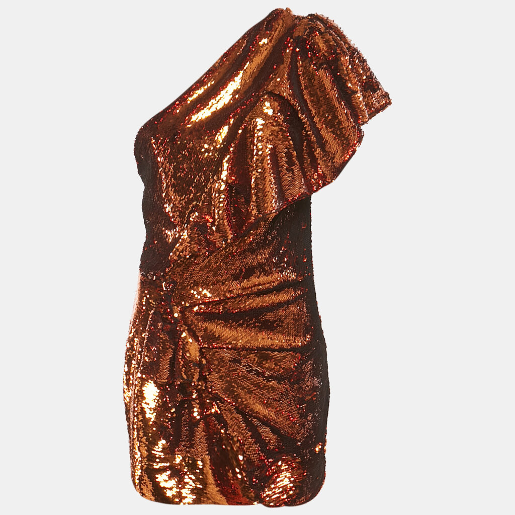 luxury-women-alexandre-vauthier-used-clothes-p1209347-001-1.jpg Alexandre Vauthier Metallic Sequin One-Shoulder Ruffled Mini Dress M