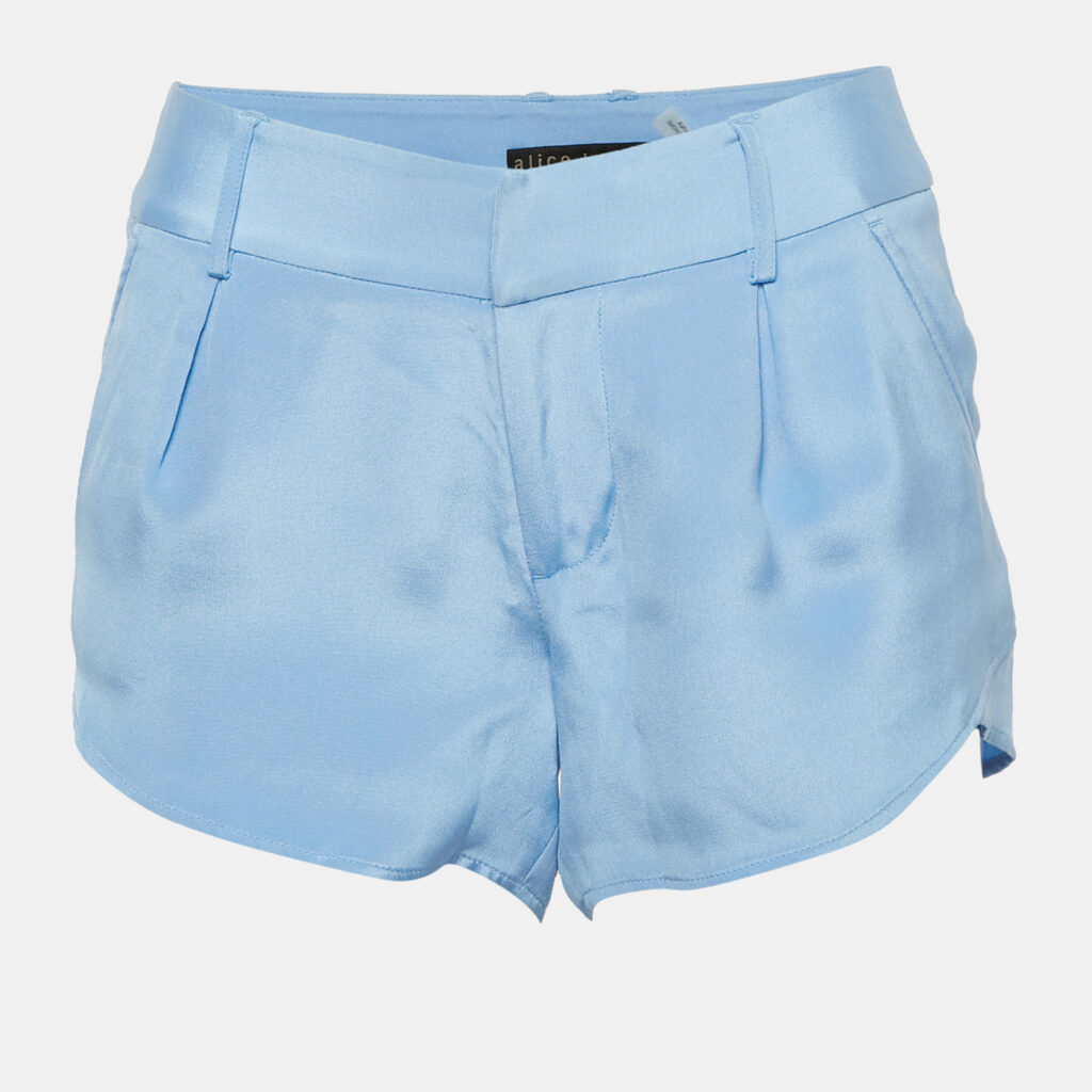 Alice + Olivia Base Blue Silk Shorts XS Alice + Olivia Base Blue Silk Shorts XS