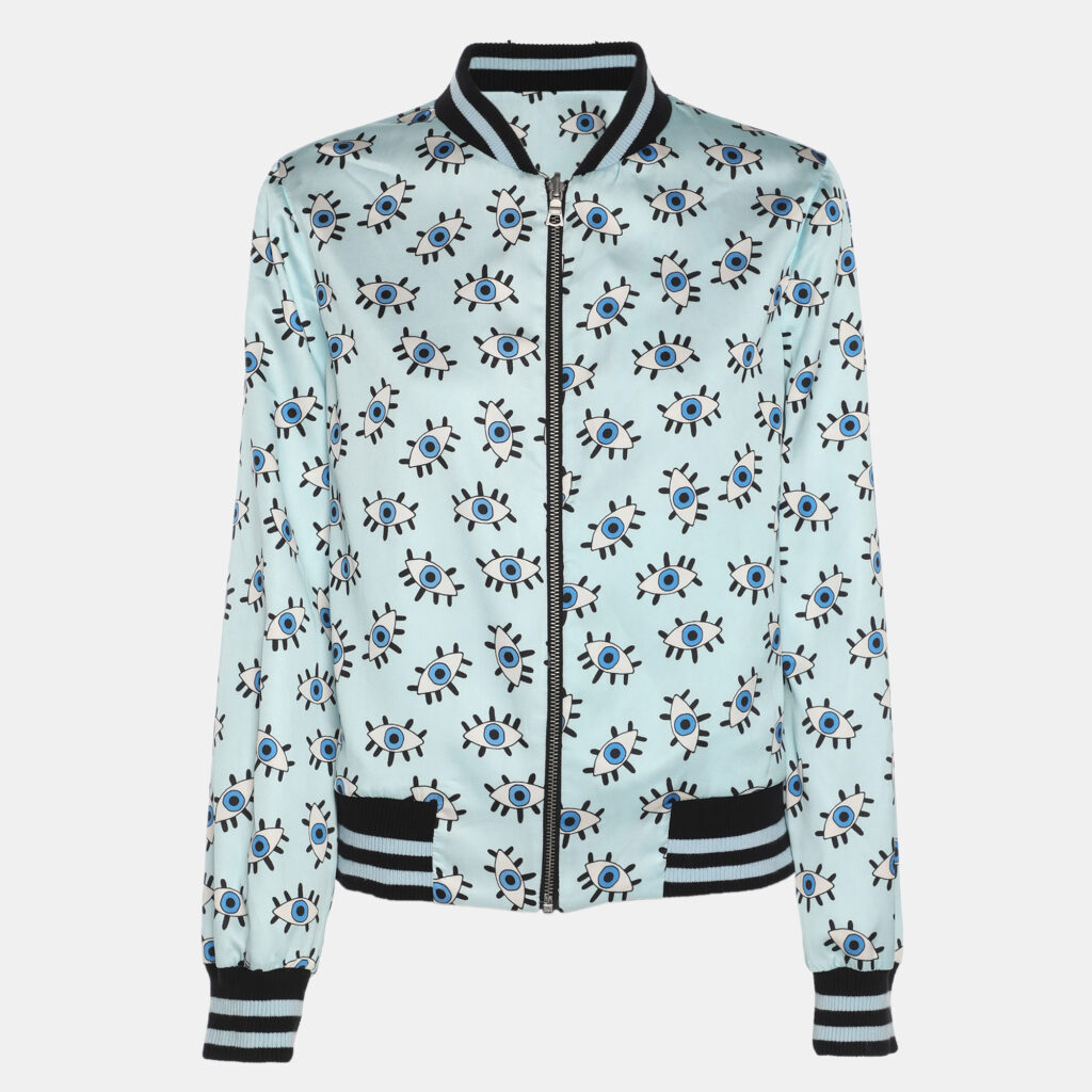 Alice + Olivia Multicolor Printed Nylon Lonnie Reversible Bomber Jacket S Alice + Olivia Multicolor Printed Nylon Lonnie Reversible Bomber Jacket S
