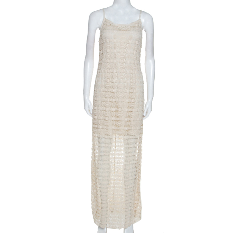 Alice + Olivia Cream Crochet Anora Maxi Dress M Alice + Olivia Cream Crochet Anora Maxi Dress M