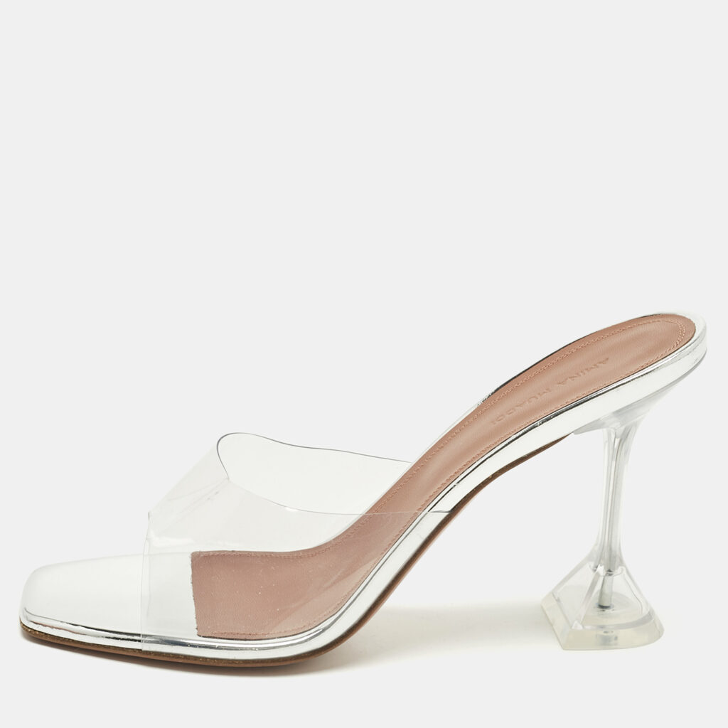 Amina Muaddi Transparent PVC lupita Slide Sandals Size 41 Amina Muaddi Transparent PVC lupita Slide Sandals Size 41