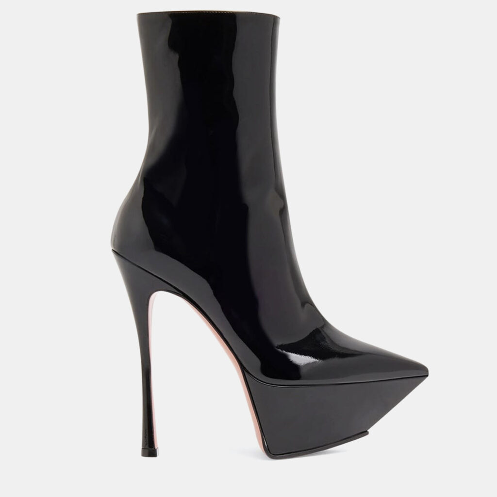 Amina Muaddi Yigit Black Leather Boots EU 37