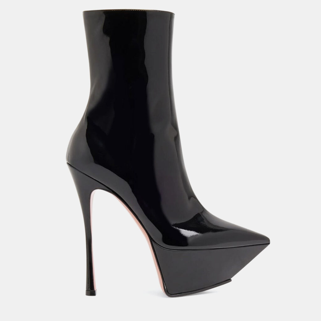 Amina Muaddi Yigit Black Leather Boots EU 40