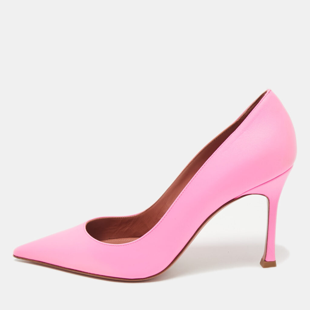 Amina Muaddi Pink Leather Sharon Pumps Size 39 Amina Muaddi Pink Leather Sharon Pumps Size 39