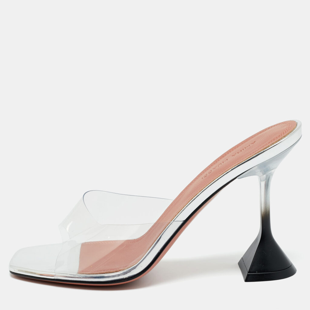 Amina Muaddi Transparent PVC lupita Slide Sandals Size 37 Amina Muaddi Transparent PVC lupita Slide Sandals Size 37