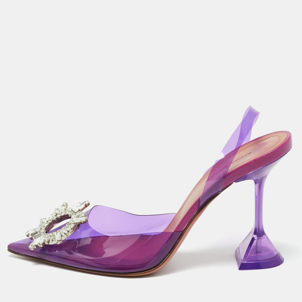 Amina Muaddi Purple PVC Begum Pumps Size 39 Amina Muaddi Purple PVC Begum Pumps Size 39