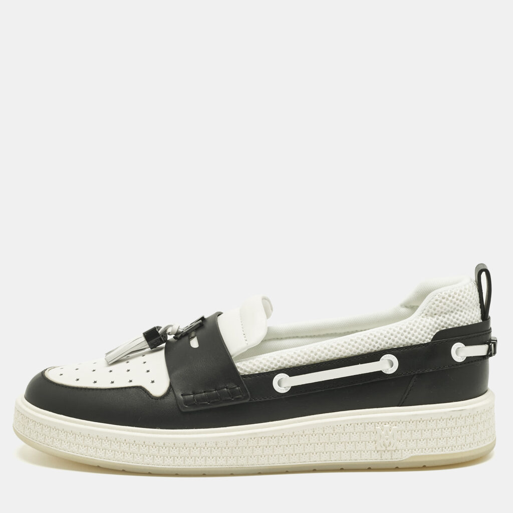 Amiri White Leather and Mesh MA1 Tassel Sneaker Loafer Size 46