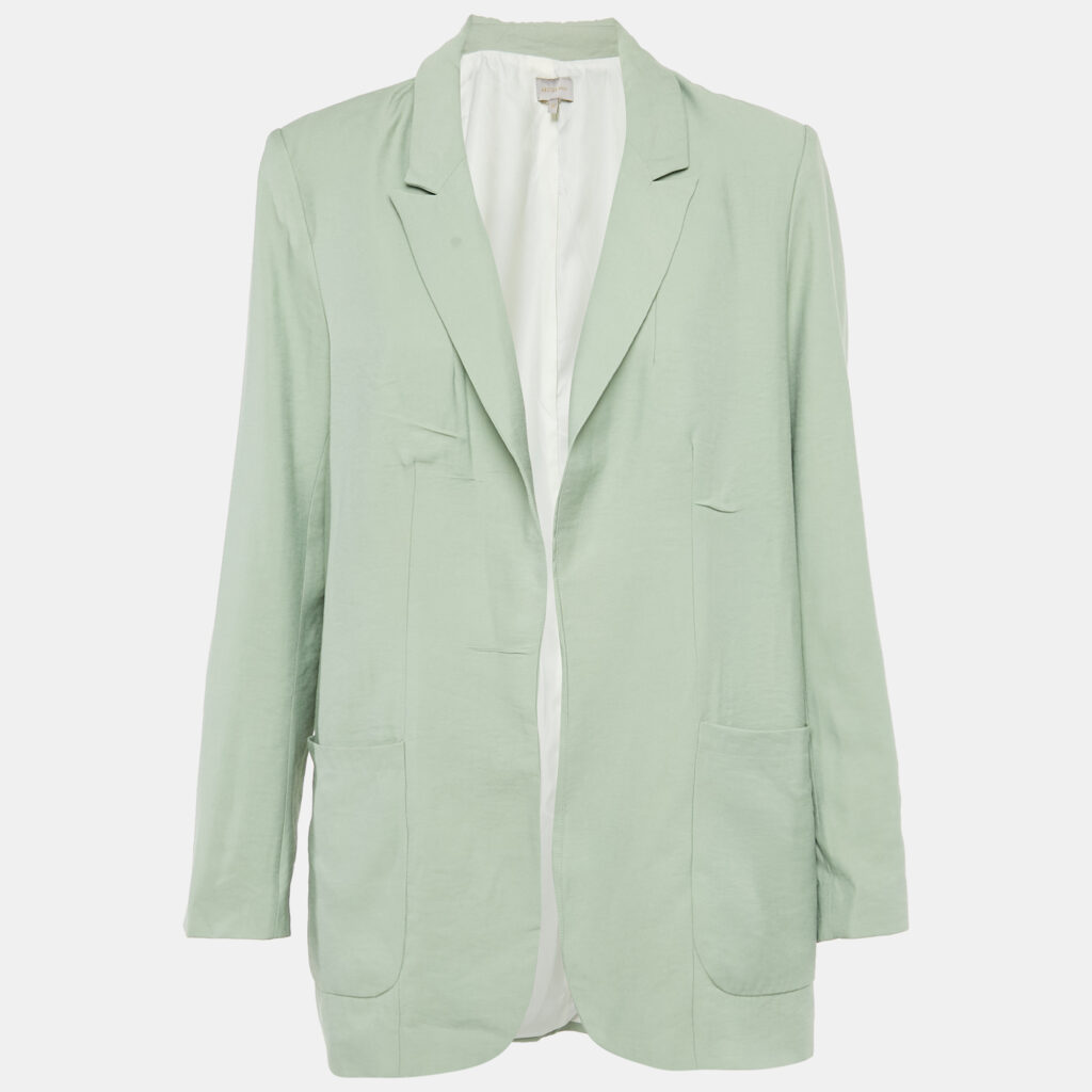 Anotah Green Rayon Open Front Blazer M Anotah Green Rayon Open Front Blazer M