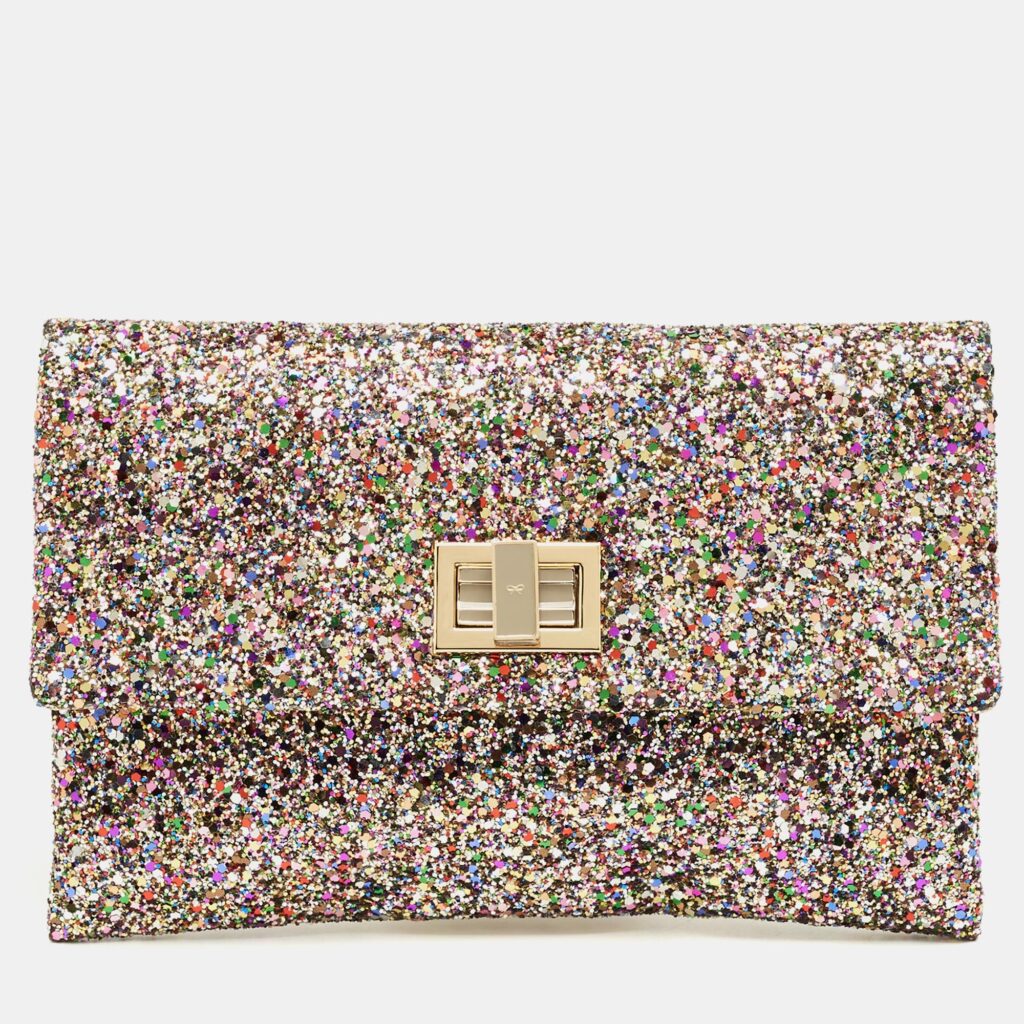 Anya Hindmarch Multicolor Glitter Valorie Clutch
